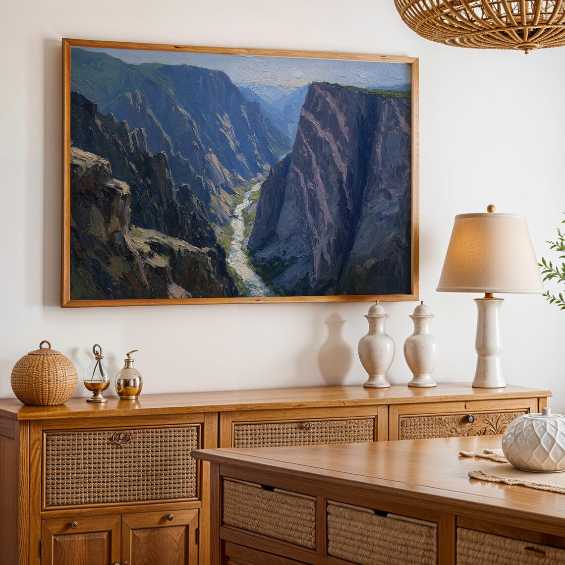 Black Canyon Of The Gunnison River Oil Painting Colorado Poster