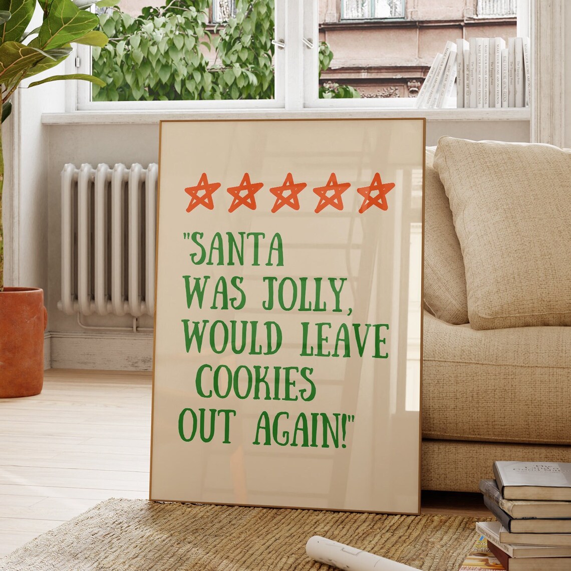 Santa Was Jolly Would Leave Cookies Again, Retro Vintage Style