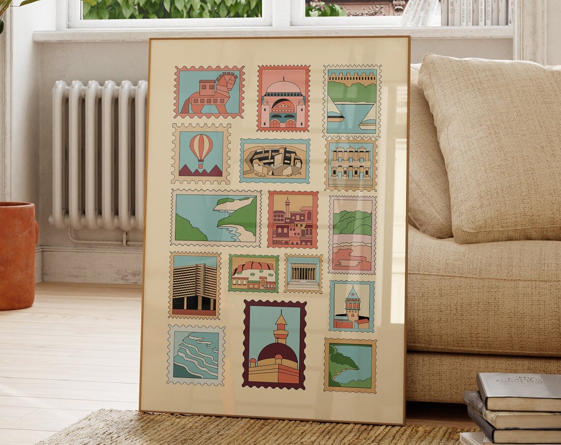 Turkey Retro Art Print, Travel Lover Gift