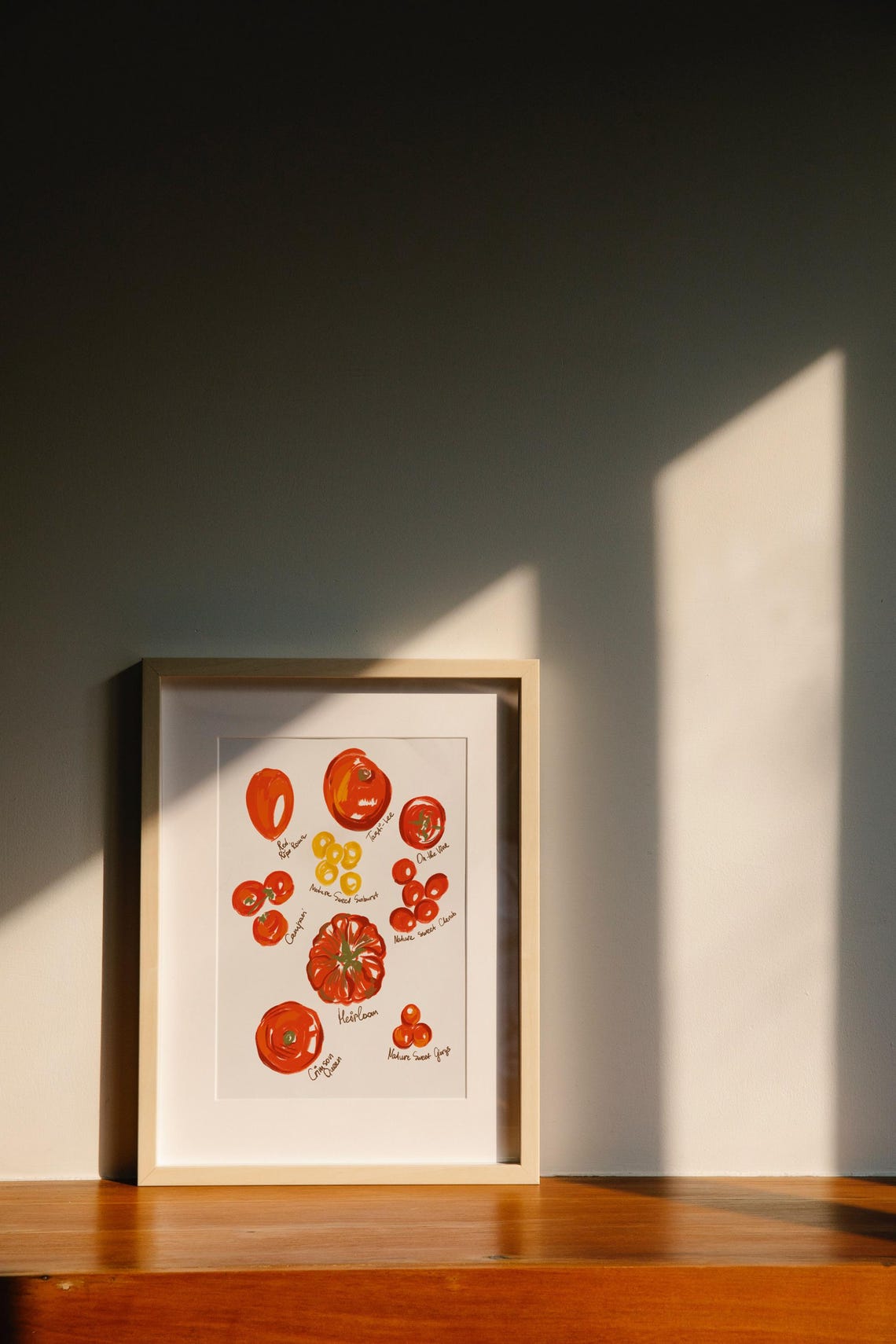 Tomato Varieties Labeled Watercolor Botanical Kitchen Poster - Image 2