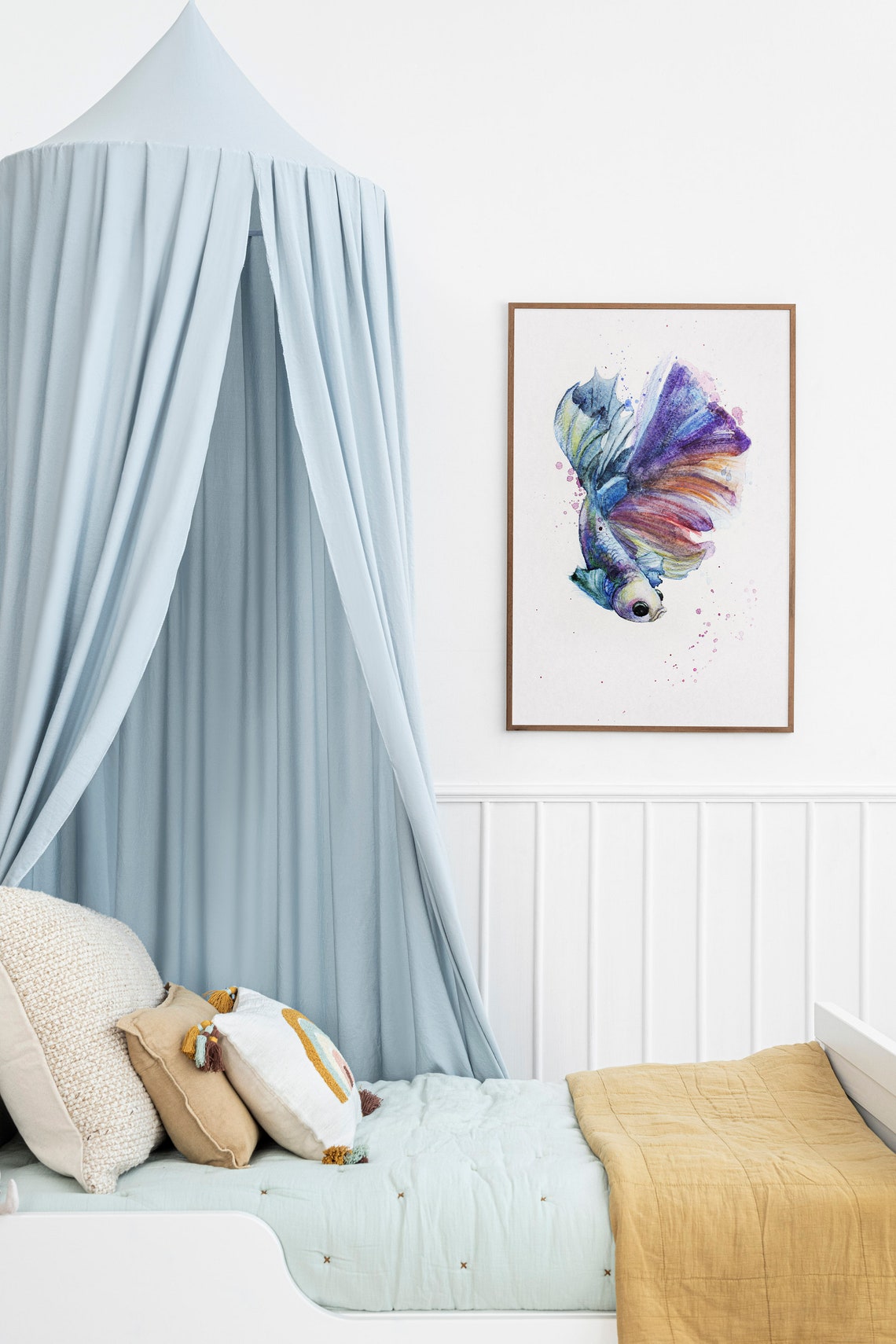 Colorful Betta Fish Watercolor Painting Siamese Fighting Fish Poster - Image 4