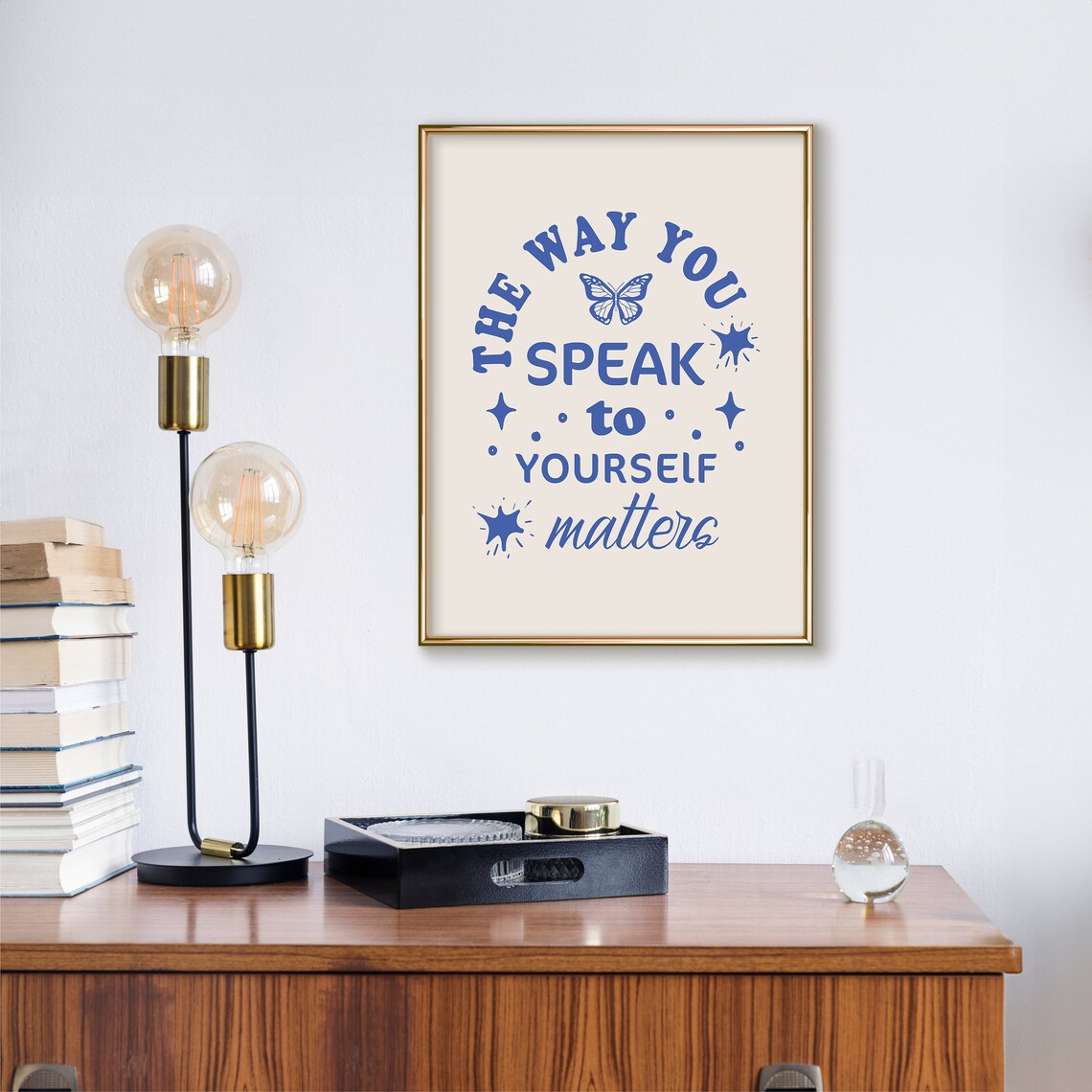 Positive Self Talk Retro Mental Health Art Print - Image 3