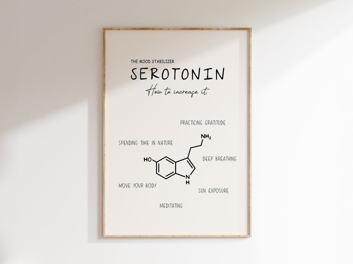 Serotonin Molecule Mood Stabilizer Science Wellness Therapy Poster - Image 3