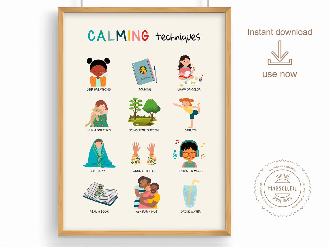 Calming Techniques Poster for Kids, Calm Corner - Image 2