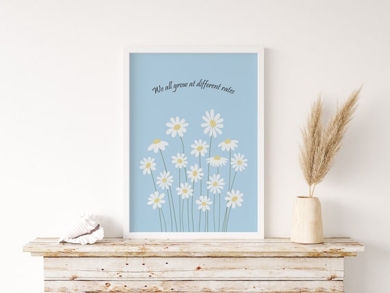 We All Grow At Different Rates Mental Health Poster Therapy Office Decor Psychology Art Print Inspirational Saying