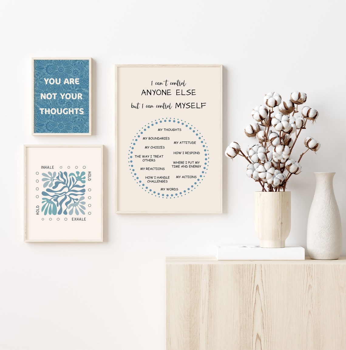 Set of 10 Blue Therapy Office Wall Decor Psychology Poster Bundle - Image 3