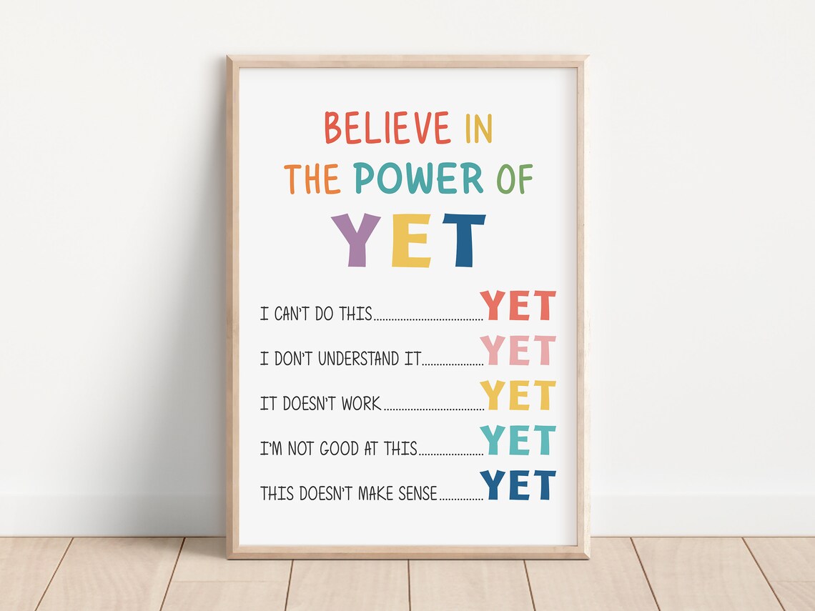 Growth Mindset Poster, Mental Health Office Decor