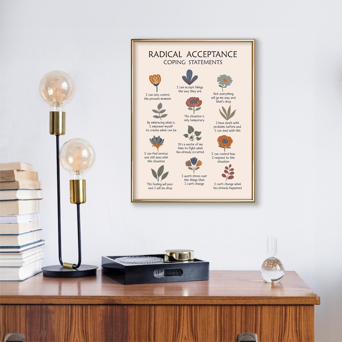 Radical Acceptance Coping Statements Dbt Art Print - Image 2