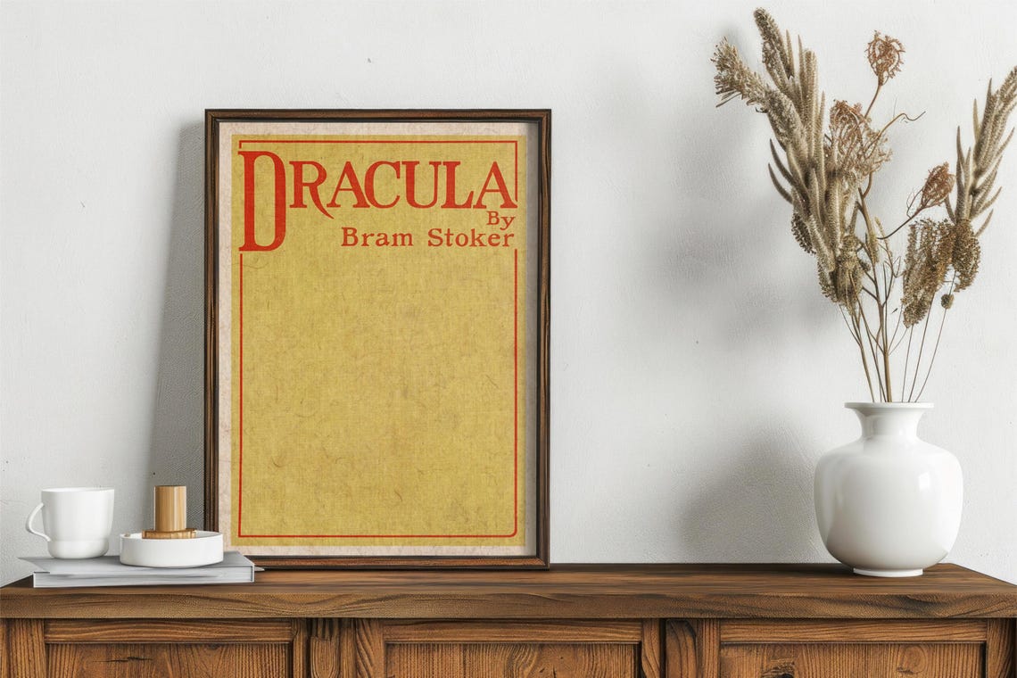 Dracula First Edition Book Cover Bram Stoker Yellow Cloth Poster - Image 3