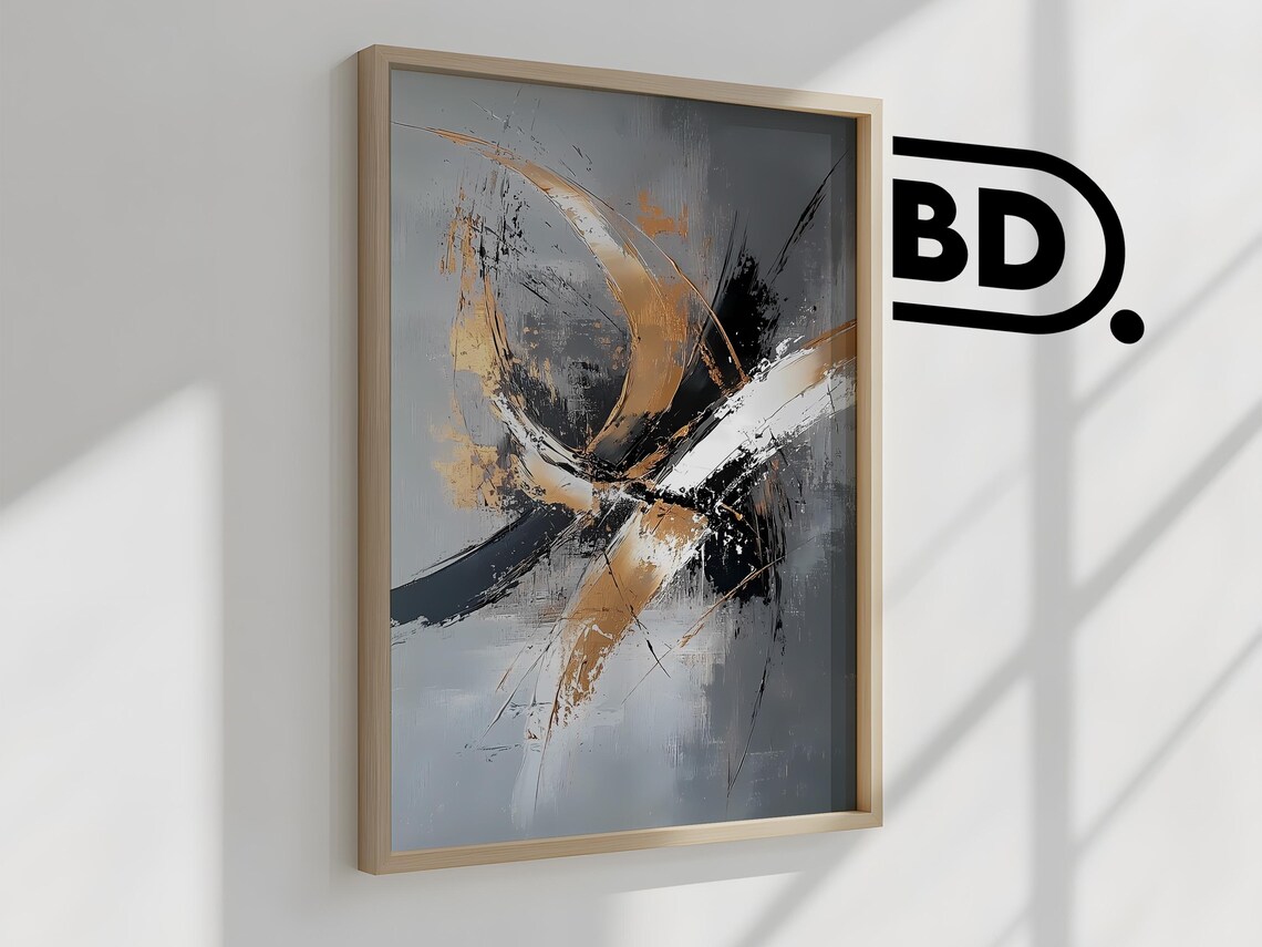 Modern Abstract Square, Japandi Minimalist Decor - Image 2