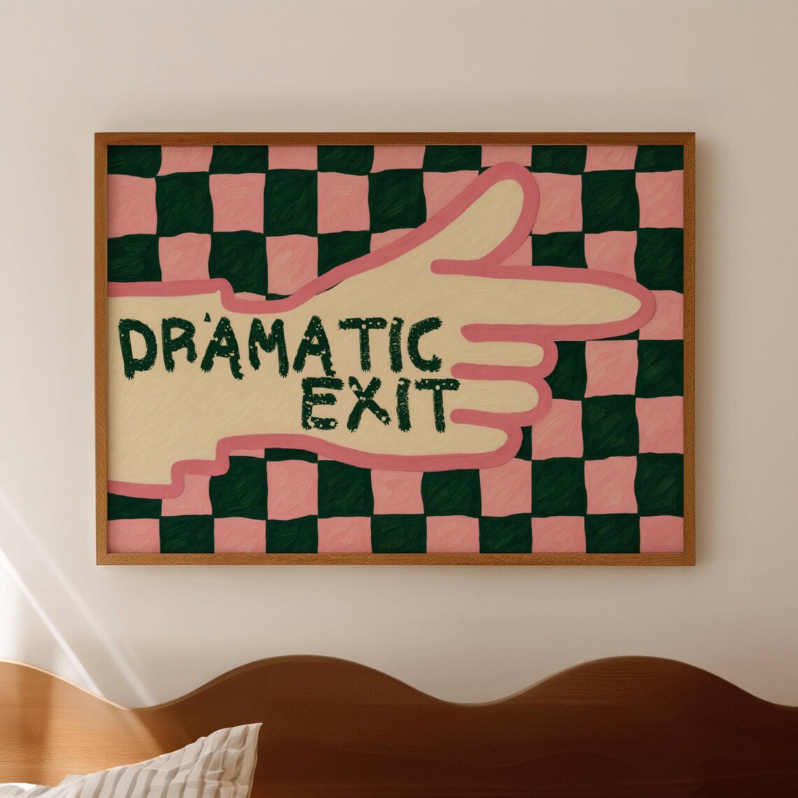 Dramatic Exit Quote Poster, Retro Typography Wall Art