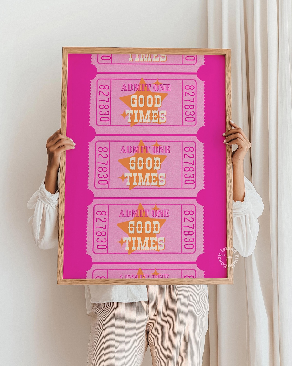 Admit One Ticket Print, Preppy Dorm Decor