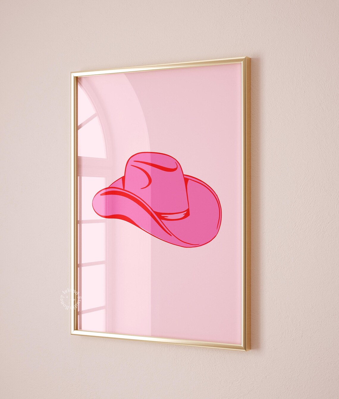 Pink Cowboy Hat Western Decor Preppy Art Print