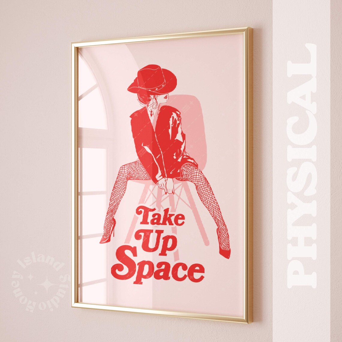 Take Up Space Feminist Art Print, Retro Y2K Style