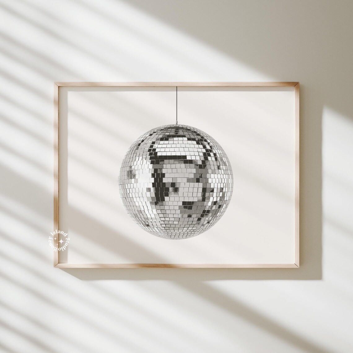 Disco Ball Retro Wall Art Print, 70s Glamour