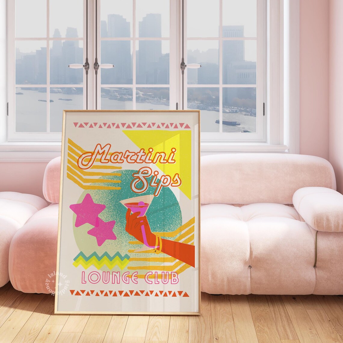 Martini Sips Retro Lounge Club Cocktail Bar Decor Wall Poster
