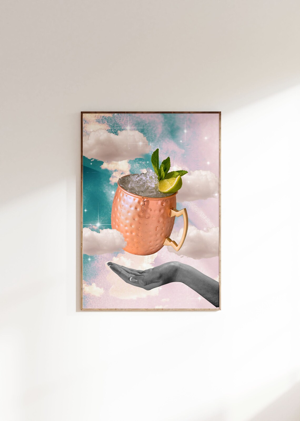 Moscow Mule Retro Cocktail Bar Cart Art Print