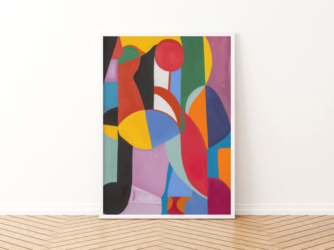 Funky Abstract Painting, Eclectic Living Room Art Print - Image 3