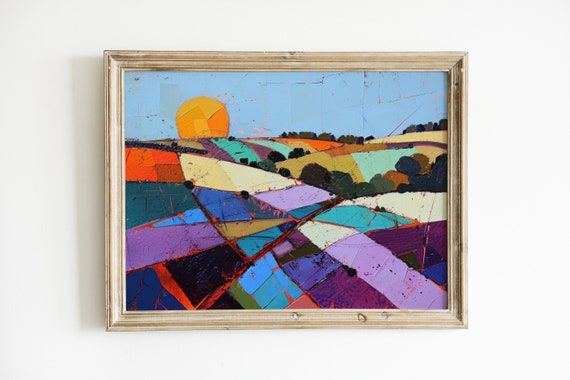Bright Farmhouse Kitchen Art Print, Abstract Field