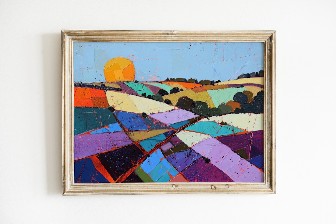 Bright Farmhouse Kitchen Art Print, Abstract Field