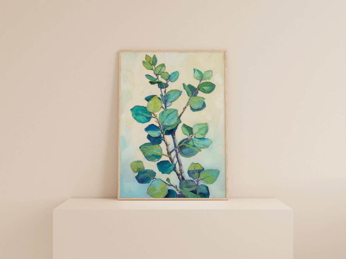 Eucalyptus Botanical Art Print, Cozy Home Office Decor - Image 2