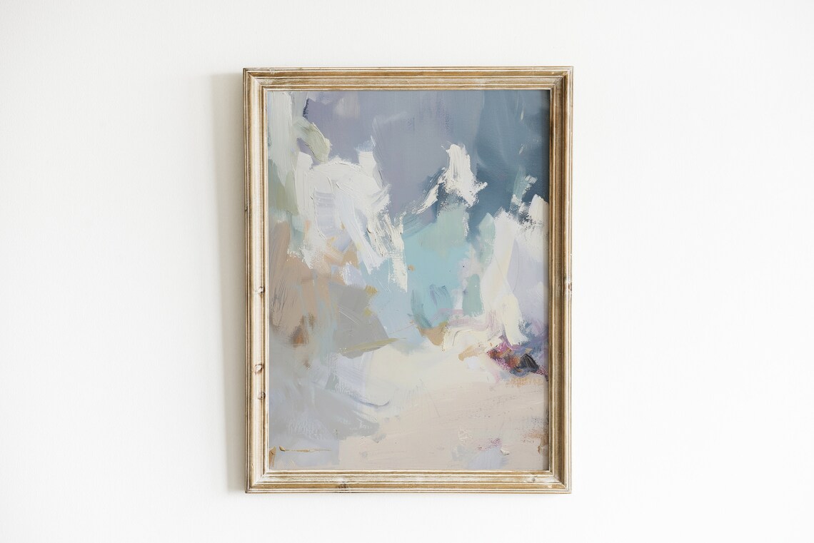 Soft Coastal Abstract Beach Painting No. 1, Art Print