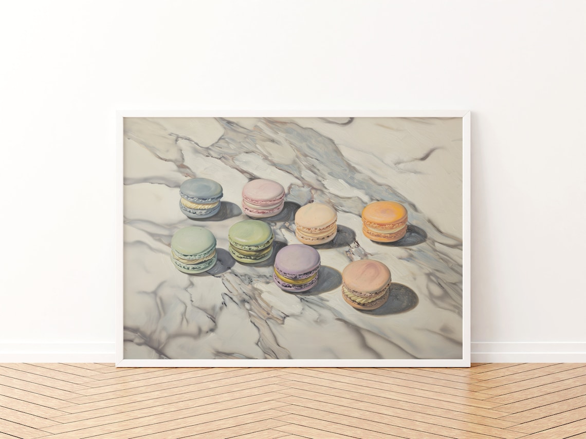 French Macaron Print, Pastel Kitchen Decor - Image 3