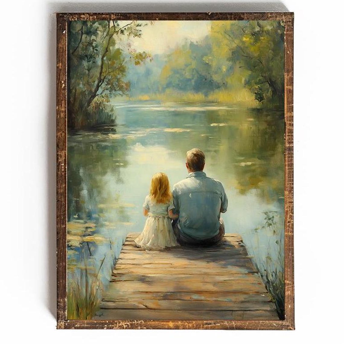 Fatherhood Fathers Day Gift For Dad And Daughter Painting Daddys Girl Wall Art For Little Girl Bedroom Wall Art For Kids