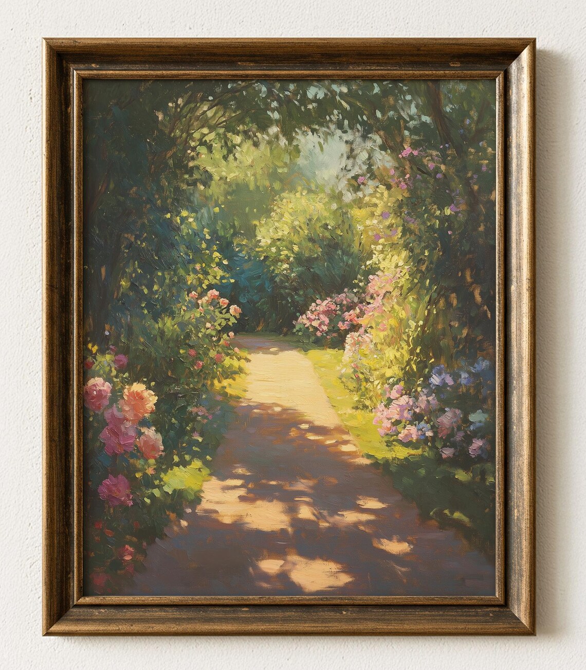 Vintage Garden Path Art Print Floral Archway Instant 959