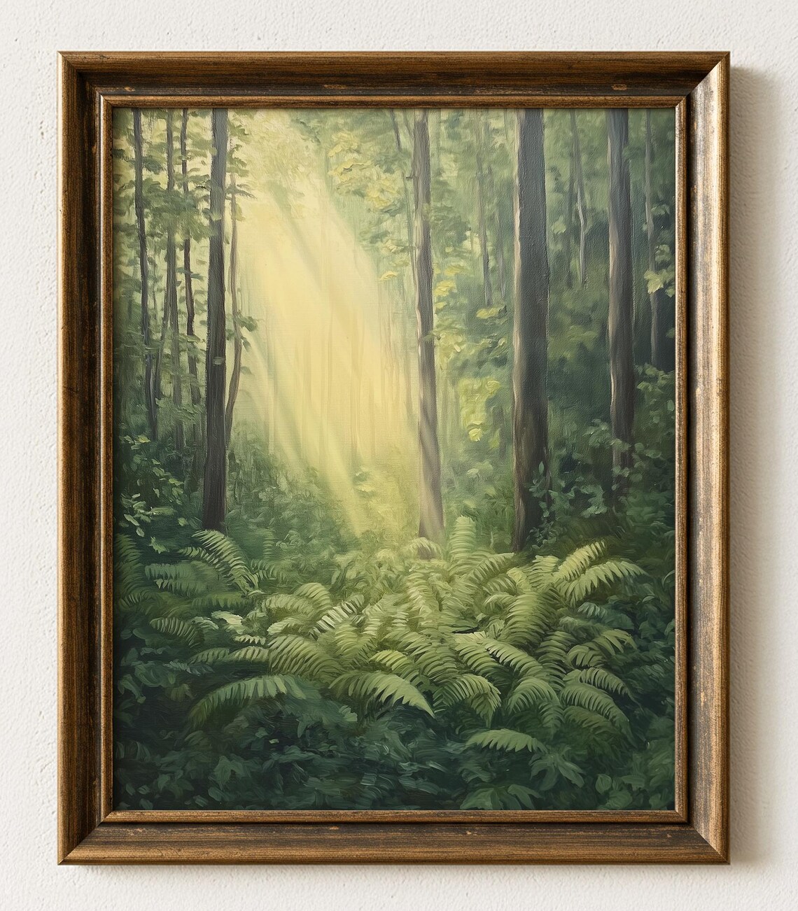 Sunlit Forest Glade, Calming Nature Landscape Art