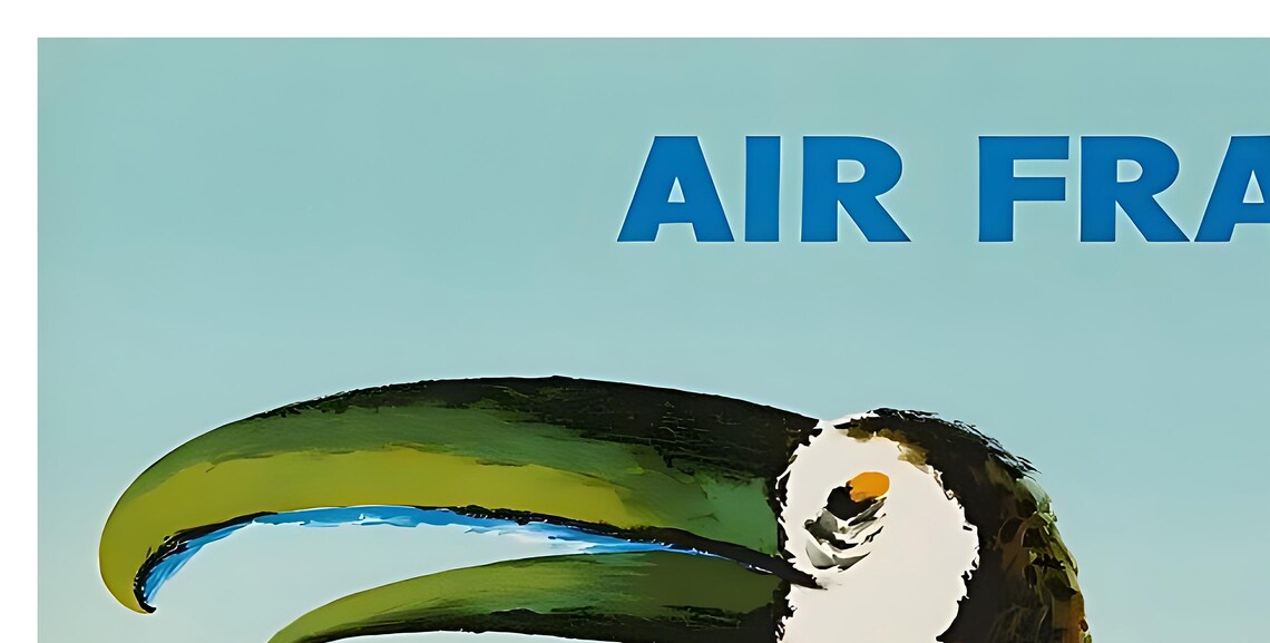 Air France South America Vintage Travel Poster with Toucan Bird - Image 2