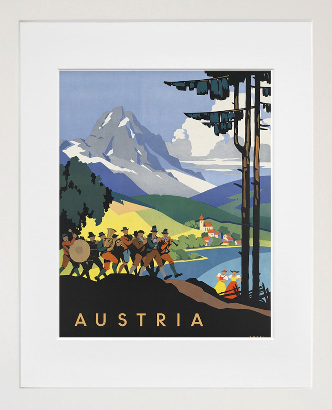 Art Austria Vintage Travel Poster, Austrian Decor