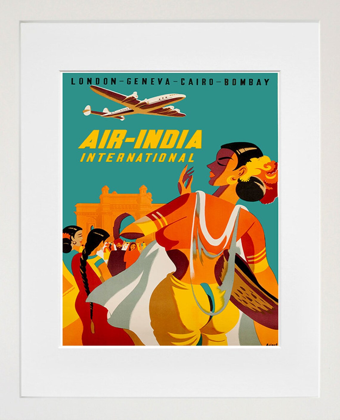 India Retro Travel Poster, Indian Art Wall Print