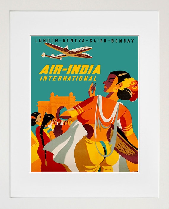 India Retro Travel Poster, Indian Art Wall Print