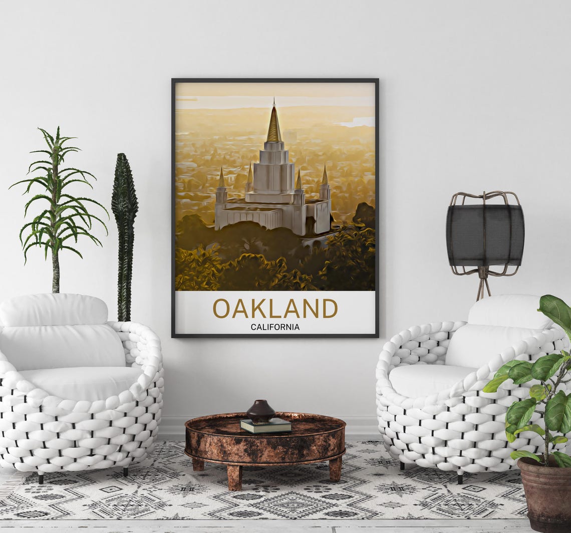 Oakland Travel Print Oakland Wall Art Oakland Poster Oakland Art Print Oakland Artwork Unique Birthday Wedding Gift Cityscape Poster - Image 2
