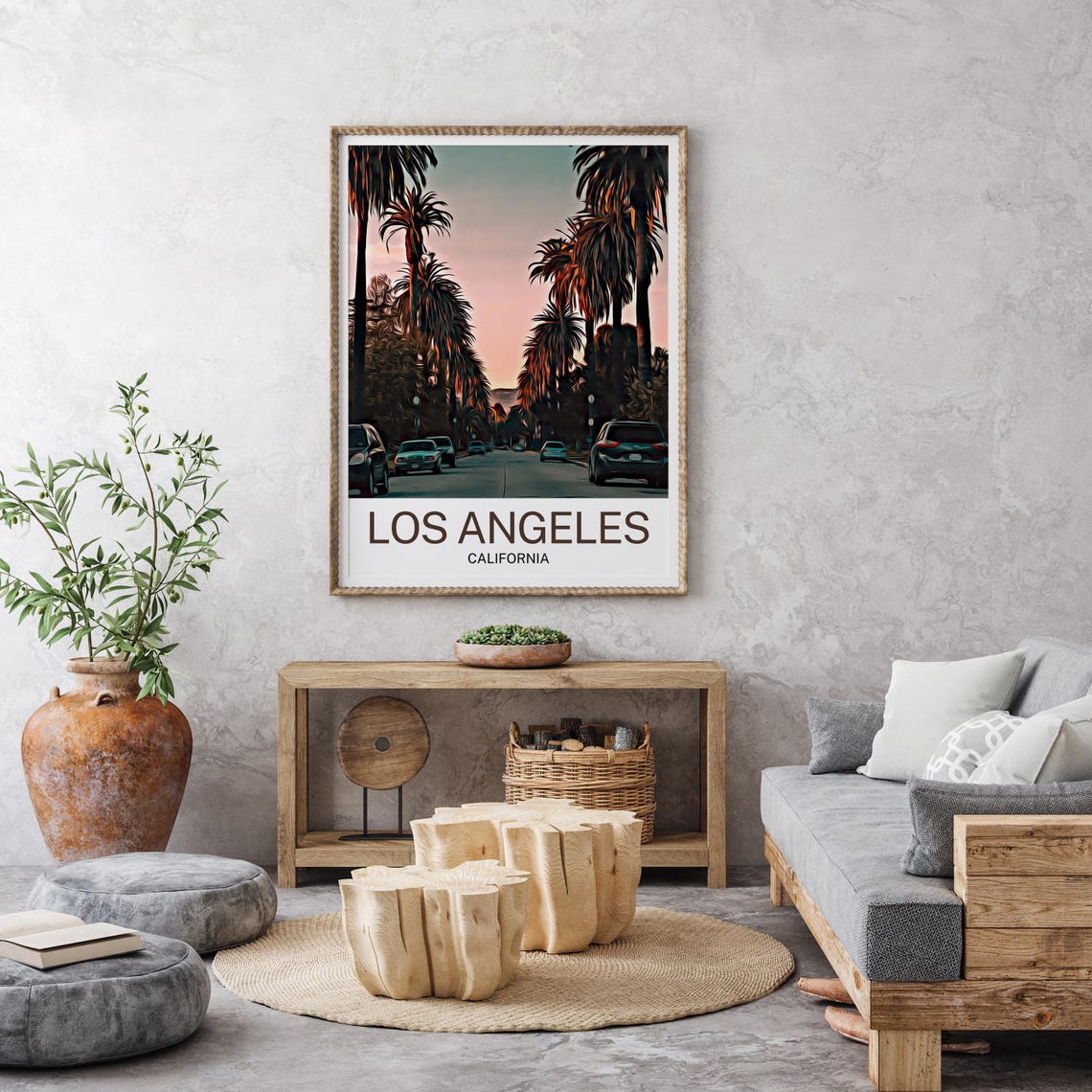 Los Angeles Los Angeles Print Los Angeles Wall Art Los Angeles Poster Los Angeles Painting Los Angeles Los Angeles Gift Travel Poster - Image 2