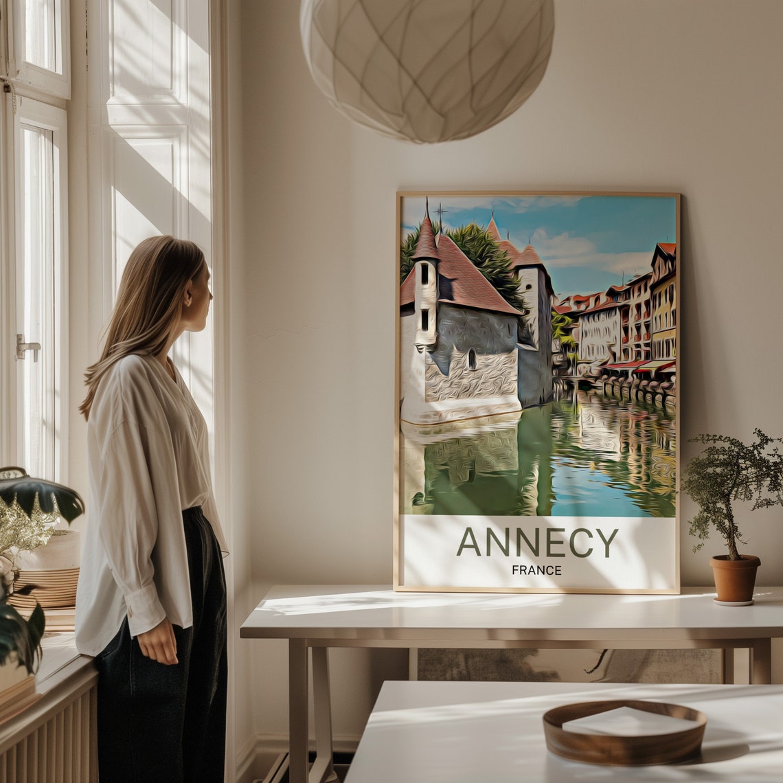 Annecy Travel Print Annecy Wall Art Annecy Poster Annecy Art Print Annecy Wall Decor Annecy France Annecy Artwork Annecy Painting - Image 2
