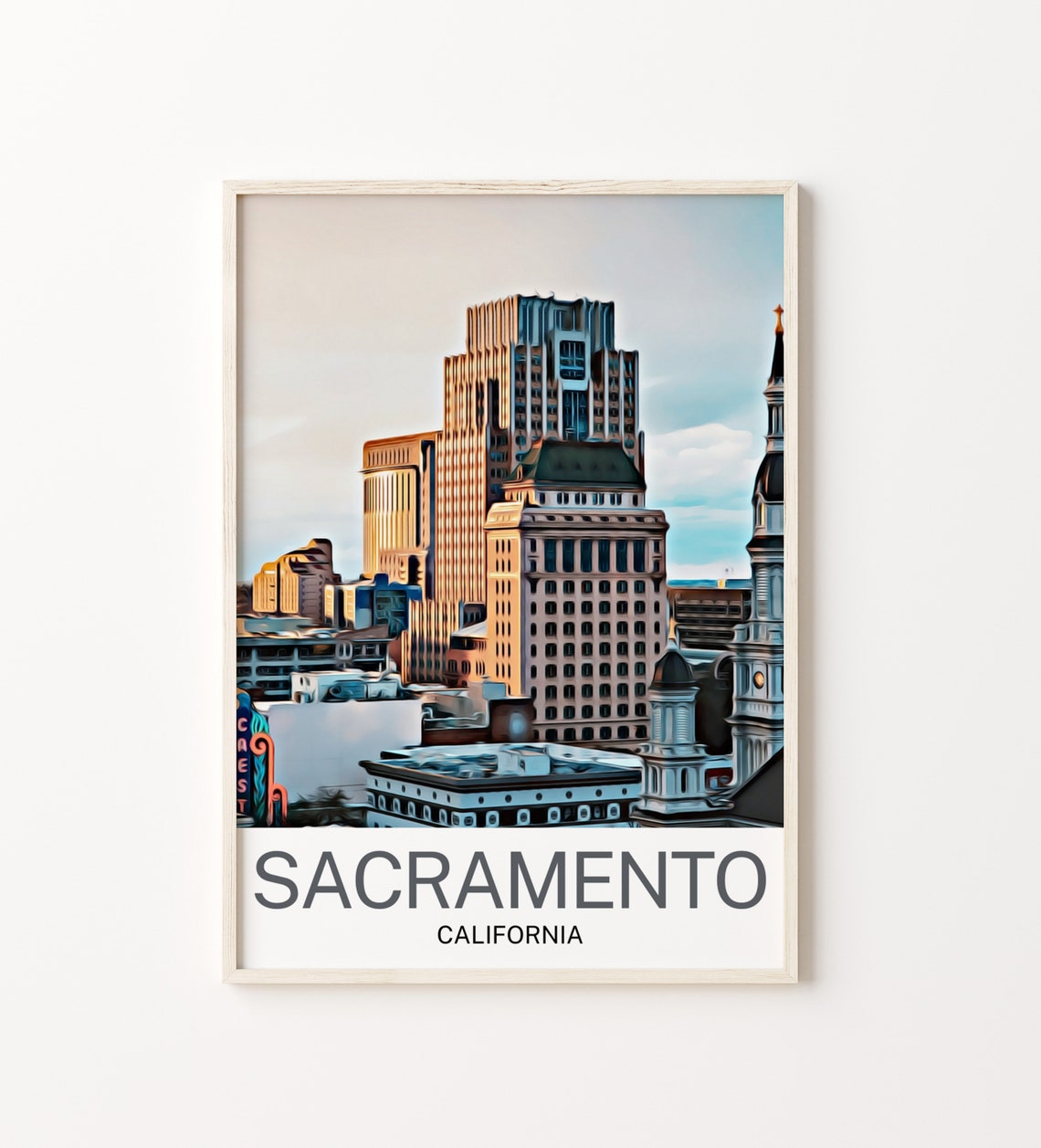 Sacramento Travel Print Sacramento Wall Art Sacramento Poster Sacramento Art Print Sacramento Wall Decor Sacramento Travel