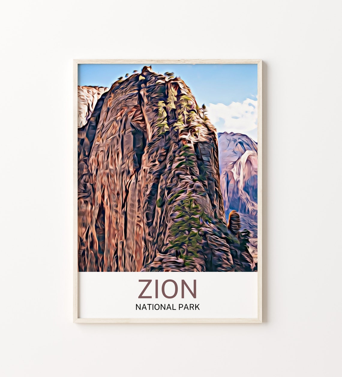 Zion National Park Travel Print Zion National Park Wall Art Zion National Park Art Zion National Park Artwork