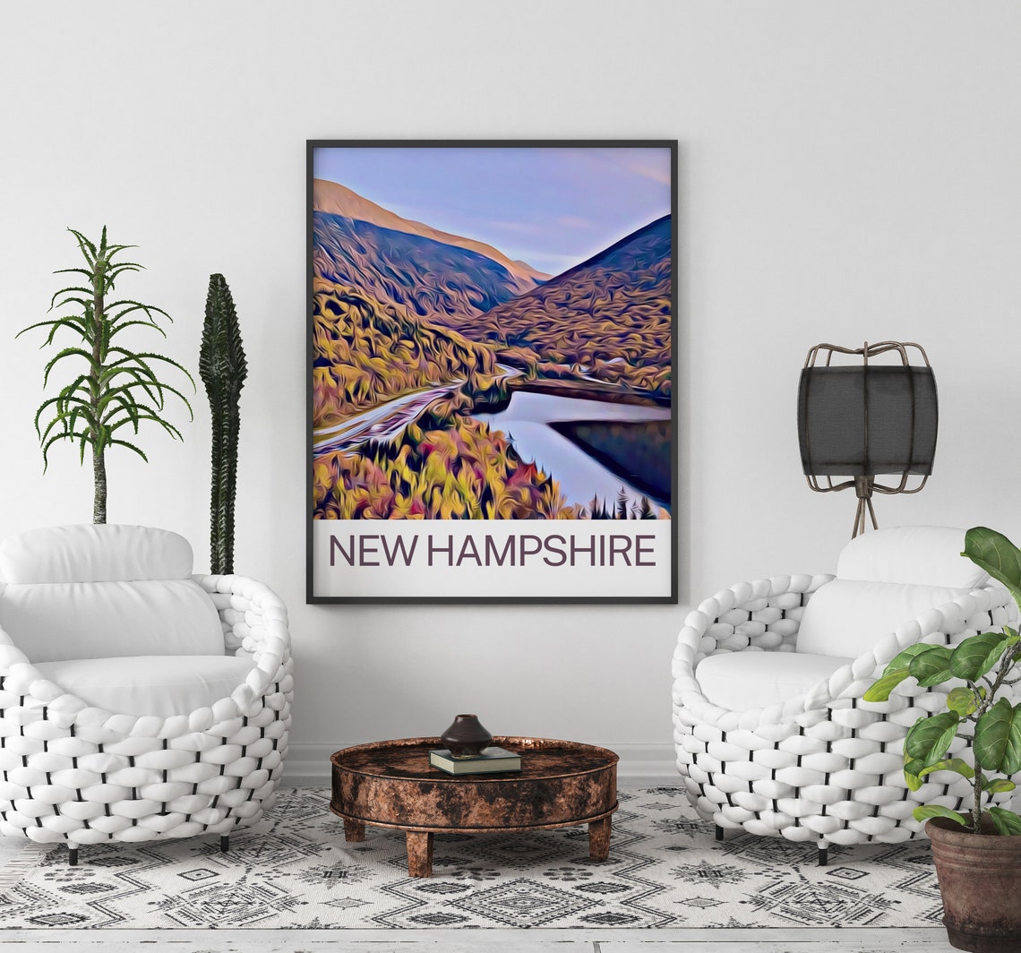 New Hampshire Print New Hampshire Art Print New Hampshire Wall Art New Hampshire Poster New Hampshire Wall Decor New Hampshire Travel - Image 2