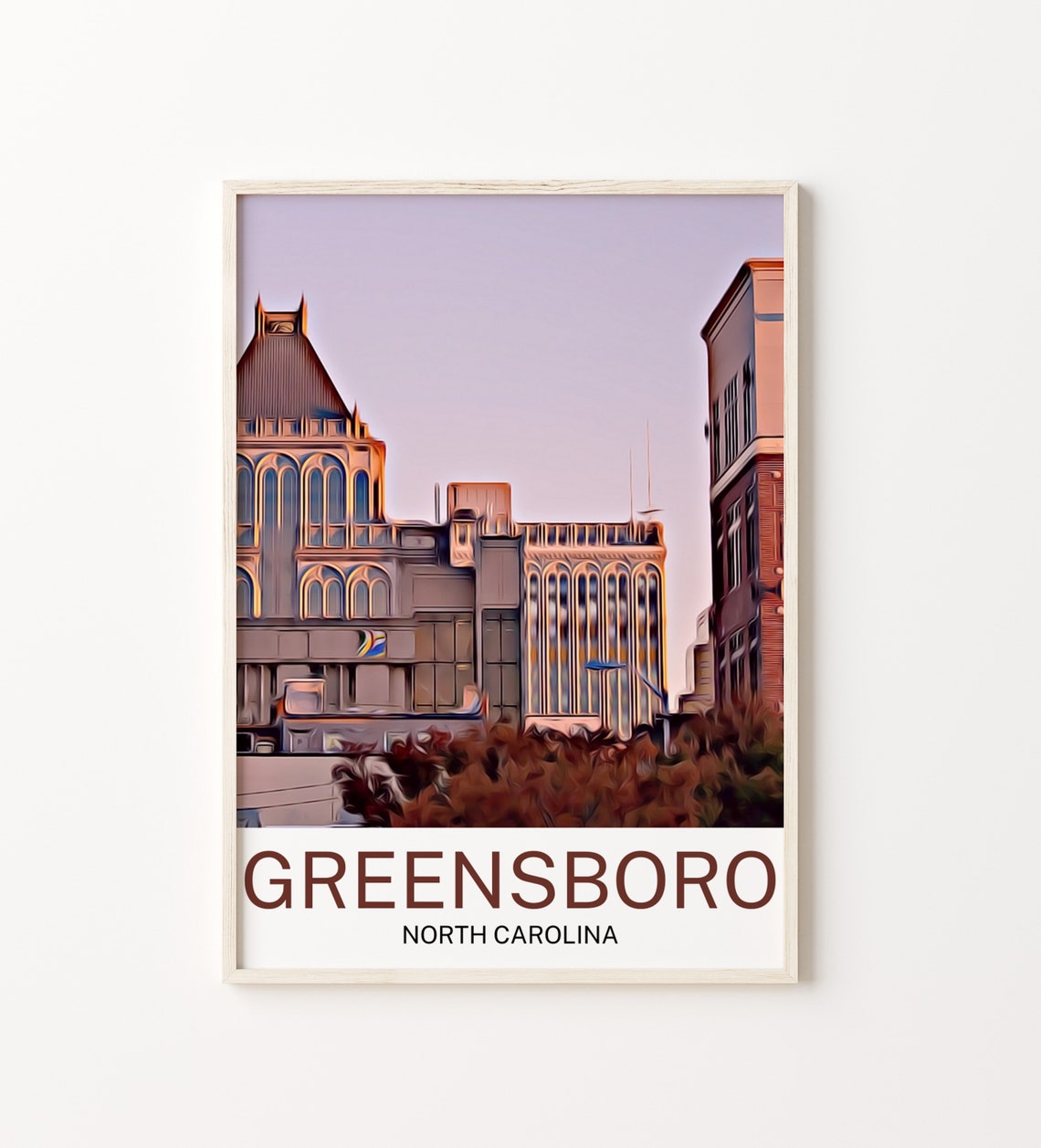 Greensboro Travel Print Greensboro Wall Art Greensboro Poster Greensboro Art Print Greensboro Wall Decor Greensboro Travel