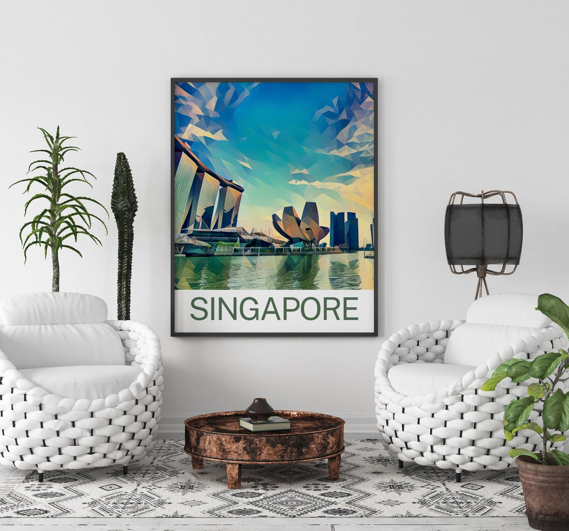 Singapore Travel Print Singapore Wall Art Singapore Art Singapore Artwork Singapore Art Print Singapore Gift Singapore Poster - Image 3