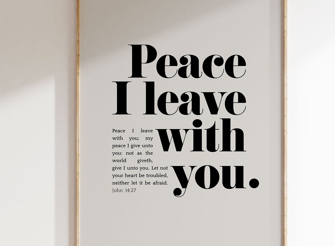 John 14 27 Peace I Leave With You KJV Bible Verse Serene Poster - Image 4