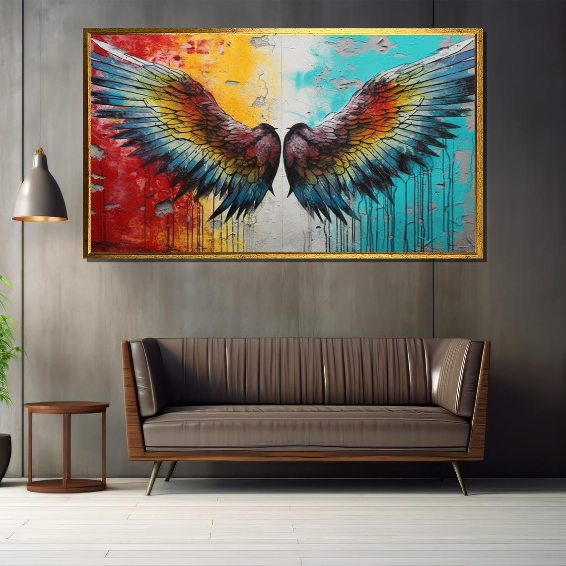 Colorful Angel Wings Graffiti Splatter Inspirational Freedom Poster - Image 2