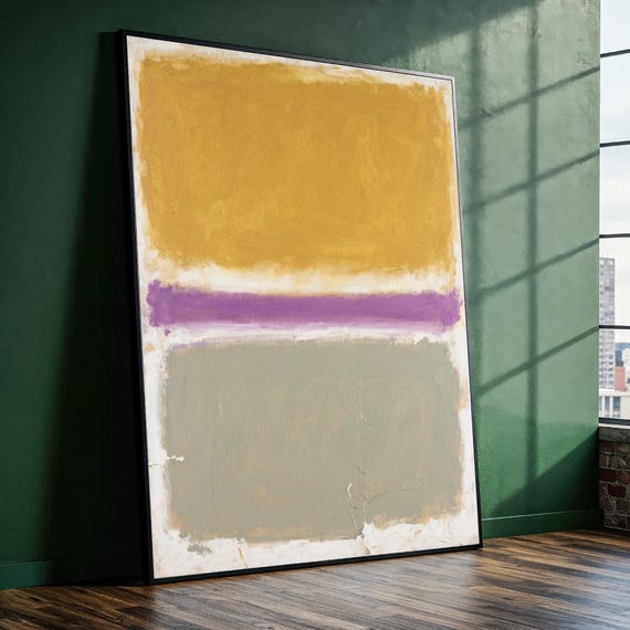 Mark Rothko No5 Canvas Painting Yellow And Taupe Abstract Wall Art Ready To Hang Gift For Neutral Modern Or Boho Interiors