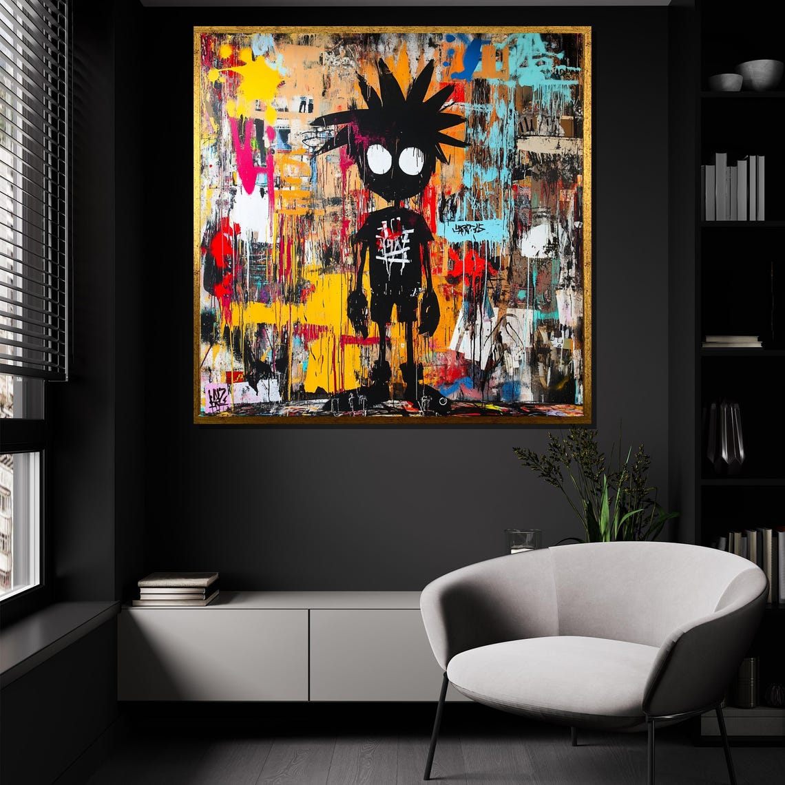 Punk Silhouette Character Raw Graffiti Street Art Edgy Poster - Image 2