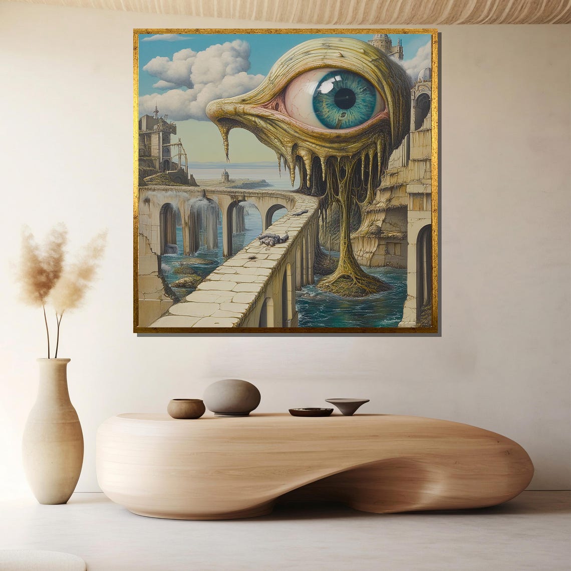 Surreal Dripping Eye, Mid-Century Decor Art Print