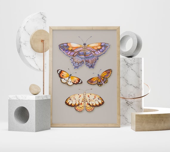 Print File Instant Jpg Watercolour Butterflies Modern Home Wall Art Wall Bedroom Decor Original Home Design