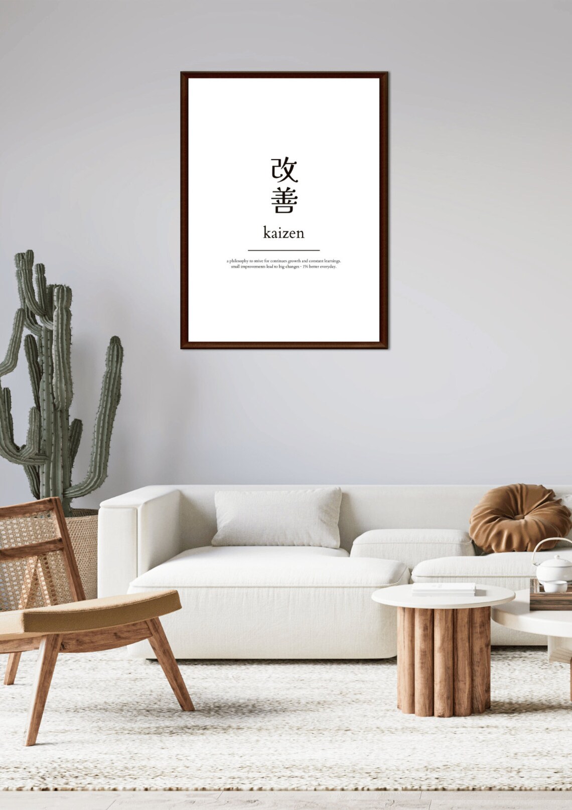 Kaizen Japanese Kanji 1% Better Everyday Minimalist Definition Print - Image 2