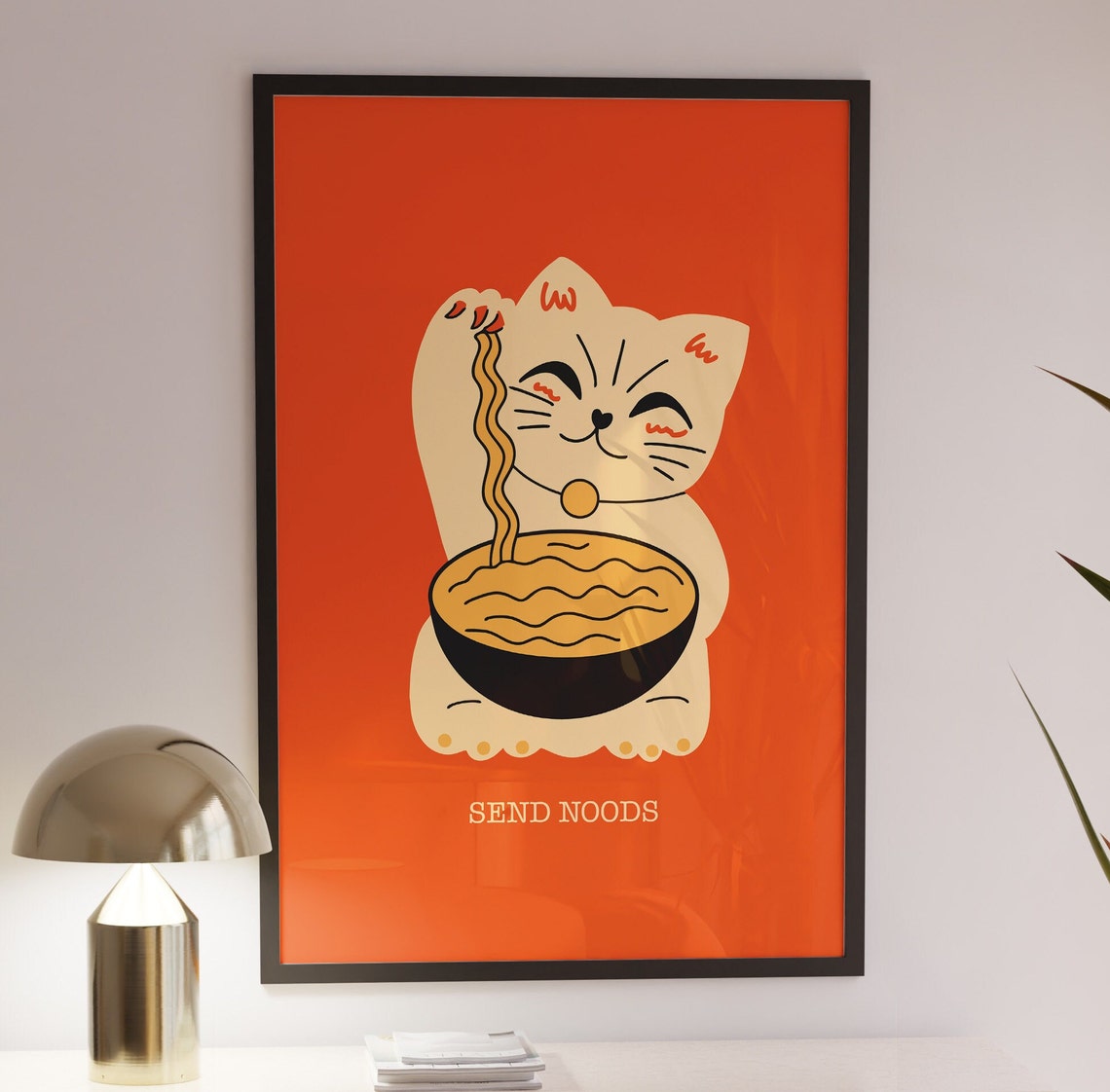 Wall Art Kitchen Funny Send Noods Print Gift For Boyfriend Lucky Cart Decor Noodle Valentines Day